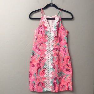 Lilly Pulitzer Pink and Green Floral Mini Dress